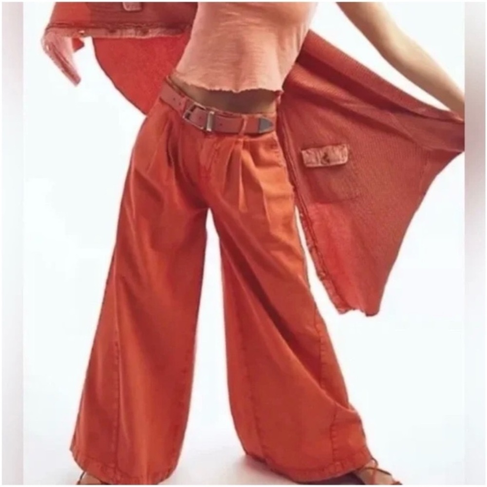 NWOT Free People We The Free Denim Equinox Trouser Wide Leg Pants - Picture 3 of 15